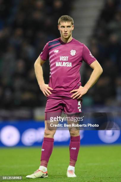 Mark McGuinness of Cardiff City during the Sky Bet Championship match between Preston North End and Cardiff City at Deepdale on November 25, 2023 in...