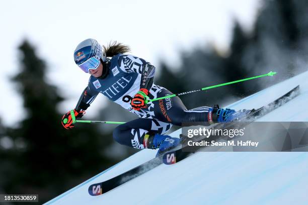 Alice Robinson of Team New Zealand competes during the second run of the Women's Giant Slalom at the Stifel Killington FIS World Cup race on November...
