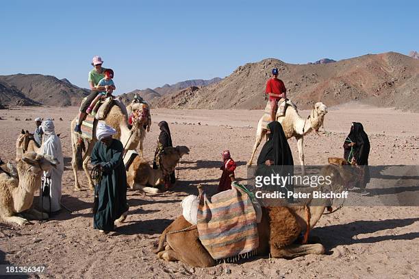 Touristen auf Kamelen in der Wüste bei Hurghada, Ägypten, Afrika, , Nomaden, Berge, Tier, Tiere, Wüstentour, Prod.-Nr.: 523/2006, Reise,