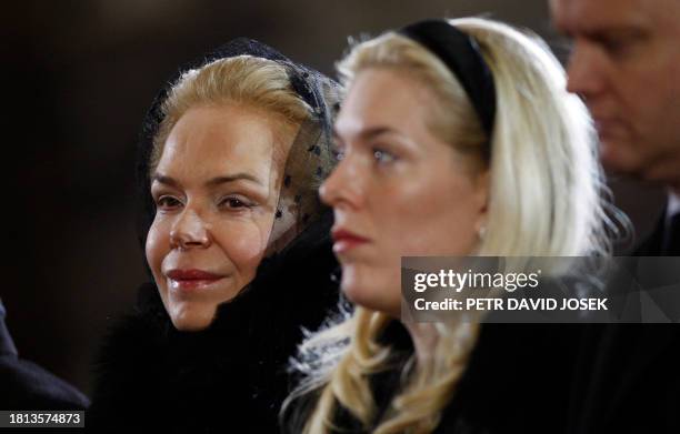 Havel's widow Dagmar Havlova and her daughter Nina attend the state funeral of former Czech President Vaclav Havel in St. Vitus Cathedral in Prague...