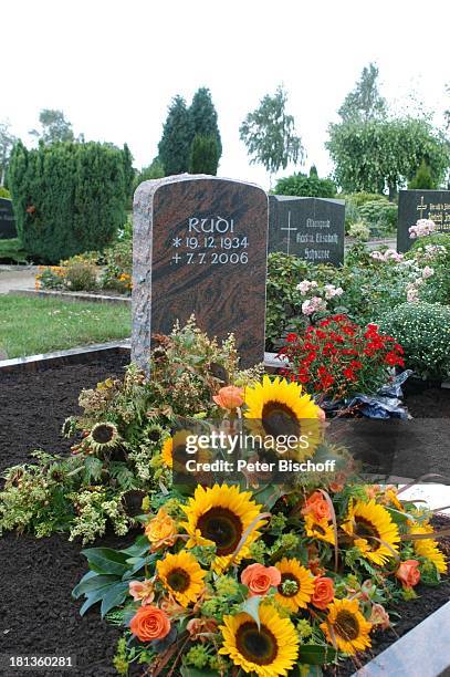 Grab von Rudi Carrell und Ex-Ehefrau Anke Kesselaar, Grabstein Rudi Carrell, "Friedhof Heiligenfelde" , Deutschland, ,