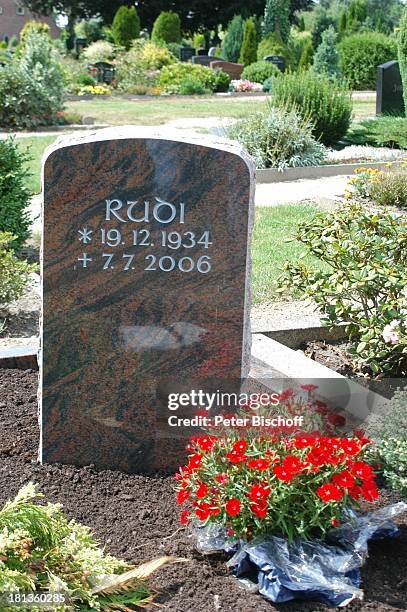 Grab von Rudi Carrell und Ex-Ehefrau Anke Kesselaar, Grabstein Rudi Carrell, "Friedhof Heiligenfelde" , Deutschland, ,