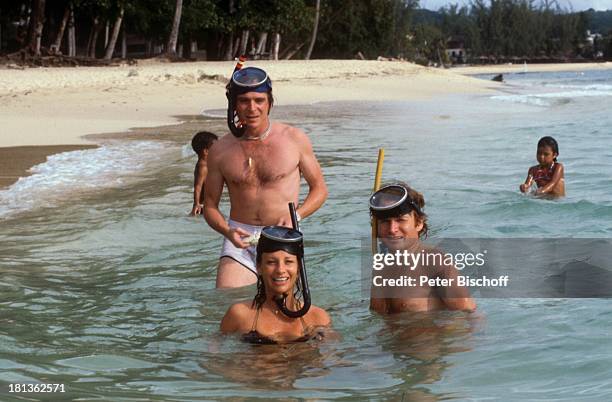 Elmar Wepper , Fritz Wepper , Freundin Prinzessin Angela von Hohenzollern , Urlaub auf Barbados, Barbados, Karibik, ,