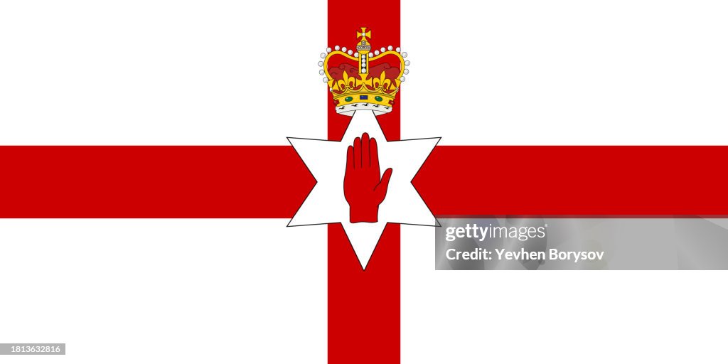 Northern Ireland flag with coat of arms