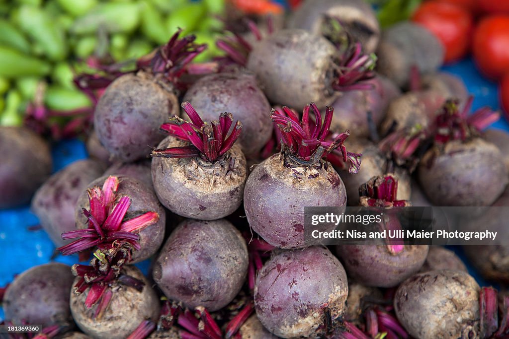 Beetroot at a market in Kalimpong, India.