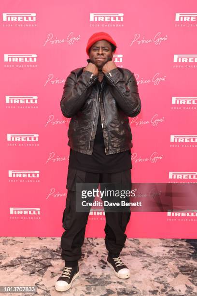 In this image released on November 30th Director Jeymes Samuel poses at a photocall to launch the 2024 Pirelli Calendar By Prince Gyasi at the...