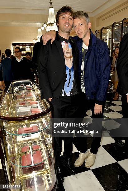 Francesco Vezzoli and Jefferson Hack attend the Prada cocktail party as a part of Milan Fashion Week Womenswear Spring/Summer 2014 on September 20,...