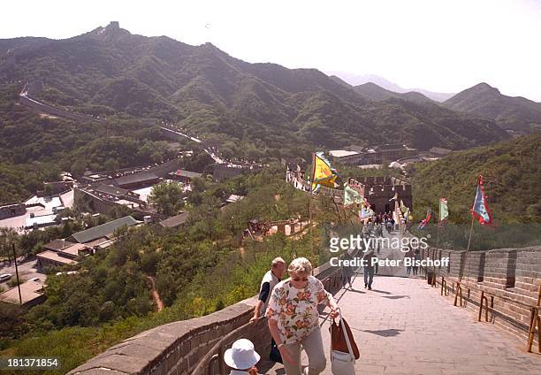 Touristen und Einheimische, "Chinesische Mauer" , Nahe Beijing, Peking, Hauptstadt von China, Asien, Reise, UNESCO Welt-Kultur-Erbe, Landschaft,...