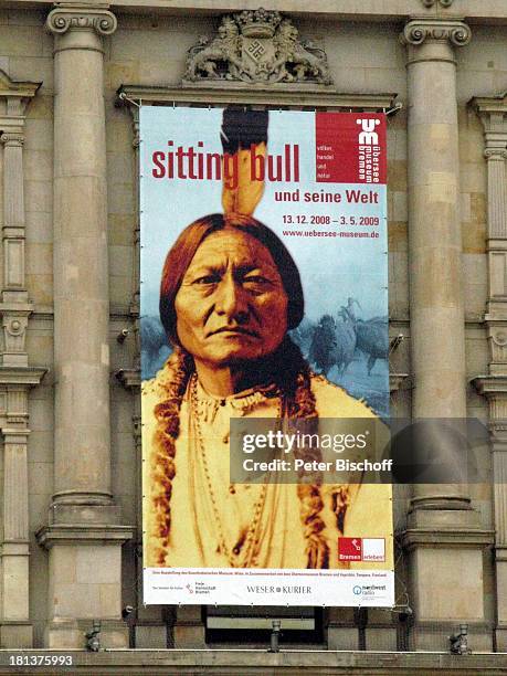 Plakat zur Ausstellung "Sitting Bull" , bersee-Museum, Bremen, Deutschland, Europa, Reise,