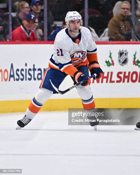 Kyle Palmieri of the New York Islanders skates during the third period against the Ottawa Senators at Canadian Tire Centre on November 24, 2023 in...