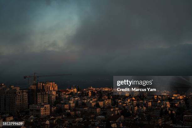 Sunrise over a residential neighborhood in Jerusalem, Israel, Wednesday, Nov. 15, 2023.