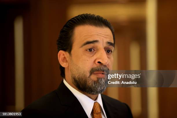 Former Iraqi Parliament Speaker Mohammed al-Halbousi, who was ousted after the decision of Iraq's top court revoking the parliamentary membership of...