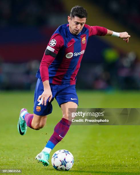 Robert Lewandowski of FC Barcelona during the UEFA Champions League match, Group H, between FC Barcelona and FC Porto played at Lluis Companys...