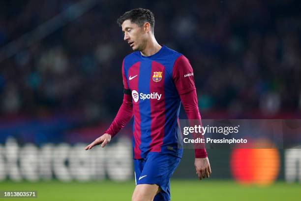 Robert Lewandowski of FC Barcelona during the UEFA Champions League match, Group H, between FC Barcelona and FC Porto played at Lluis Companys...