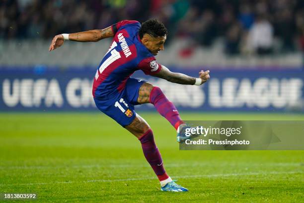 Raphael Dias Belloli Raphinha of FC Barcelona during the UEFA Champions League match, Group H, between FC Barcelona and FC Porto played at Lluis...