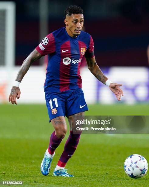 Raphael Dias Belloli Raphinha of FC Barcelona during the UEFA Champions League match, Group H, between FC Barcelona and FC Porto played at Lluis...
