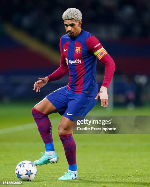 Ronald Araujo of FC Barcelona during the UEFA Champions League match, Group H, between FC Barcelona and FC Porto played at Lluis Companys Stadium on...