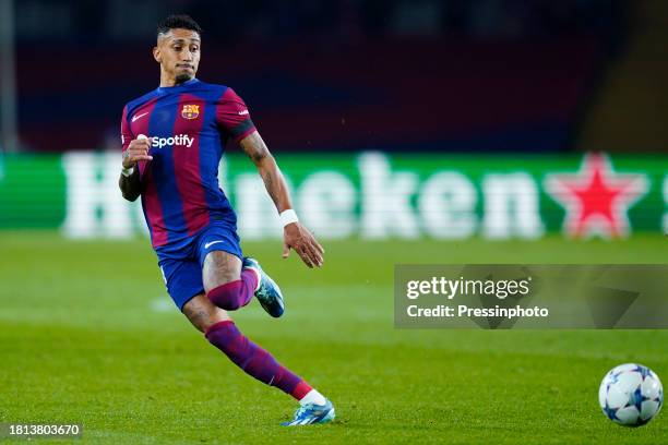 Raphael Dias Belloli Raphinha of FC Barcelona during the UEFA Champions League match, Group H, between FC Barcelona and FC Porto played at Lluis...