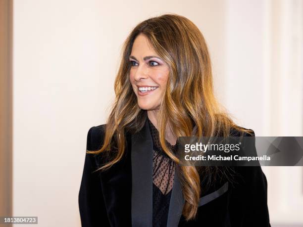 Princess Madeleine of Sweden attends a concert on the occasion of the Queen's 80th Birthday at Lilla Akademien Music School on November 30, 2023 in...