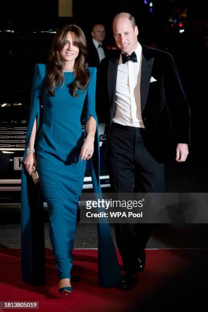Prince William, Prince of Wales and Catherine, Princess of Wales arrive for the Royal Variety Performance before the Royal Variety Performance at the...