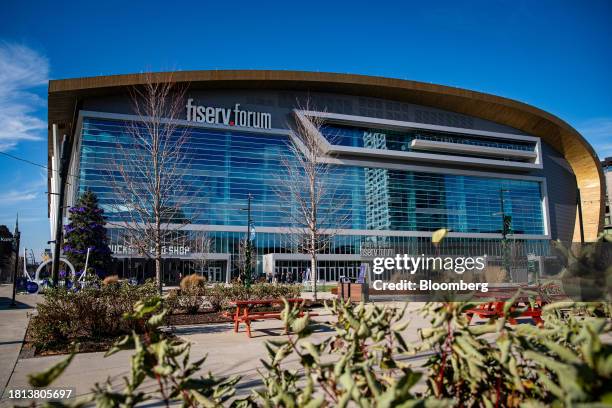 The Fiserv Forum during the Republican National Convention fall media walkthrough in Milwaukee, Wisconsin, US, on Thursday, Nov. 30, 2023. The 2024...