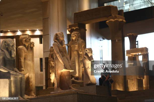 The 'Grand Staircase' at the Egyptian Museum is being introduced to press members before its opening date to the visitors on 1st of December in Giza,...