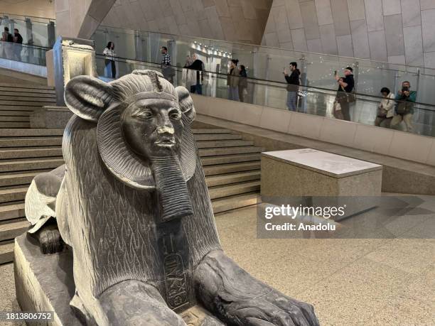 The 'Grand Staircase' at the Egyptian Museum is being introduced to press members before its opening date to the visitors on 1st of December in Giza,...