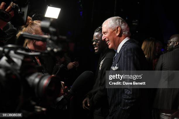 Prince Gyasi and Marco Tronchetti Provera, Pirelli Executive Vice Chairman, attend the Launch Gala for the 2024 Pirelli Calendar by Prince Gyasi at...