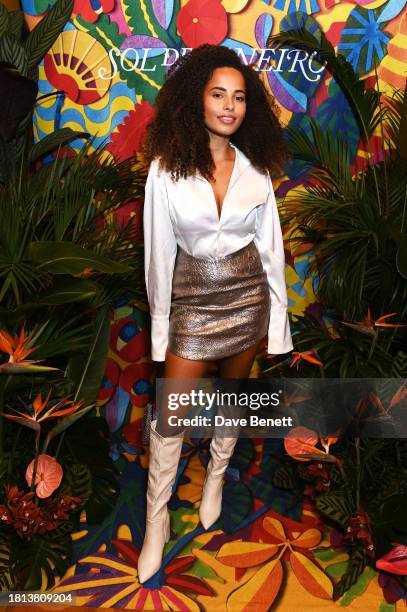 Amber Gill attends the Sol De Janeiro event on November 30, 2023 in London, England.