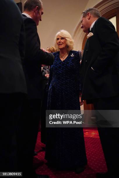 Queen Camilla attends the Biennial RIFLES Awards Dinner at the City of London Guildhall on November 30, 2023 in London, England.