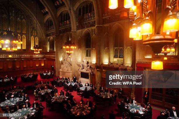 General view of the Biennial RIFLES Awards Dinner at the City of London Guildhall on November 30, 2023 in London, England.