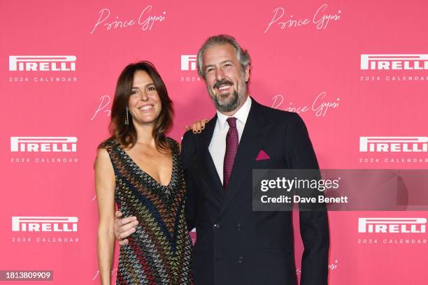 Ilaria Tronchetti Provera and Anselmo Guerrieri Gonzaga attend the Launch Gala for the 2024 Pirelli Calendar by Prince Gyasi at Magazine London on...