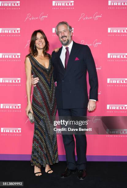 Ilaria Tronchetti Provera and Anselmo Guerrieri Gonzaga attend the Launch Gala for the 2024 Pirelli Calendar by Prince Gyasi at Magazine London on...