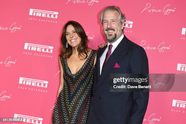 Ilaria Tronchetti Provera and Anselmo Guerrieri Gonzaga attend the Launch Gala for the 2024 Pirelli Calendar by Prince Gyasi at Magazine London on...