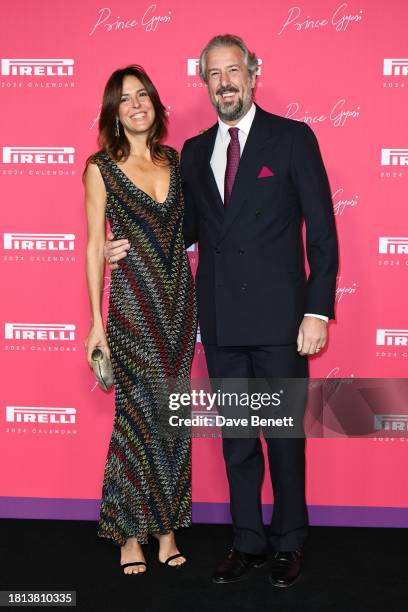 Ilaria Tronchetti Provera and Anselmo Guerrieri Gonzaga attend the Launch Gala for the 2024 Pirelli Calendar by Prince Gyasi at Magazine London on...