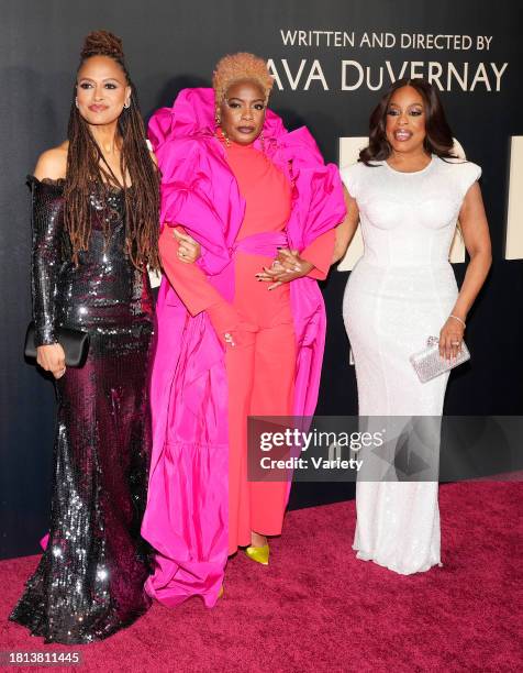 Ava DuVernay, Aunjanue Ellis and Niecy Nash at the New York premiere of "Origin" held at Alice Tully Hall on November 30, 2023 in New York, New York.