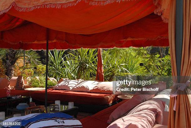 Dachterrasse der Villa von Henriette von Bohlen und Halbach , Homestory, Villa "Bled Targui", Marrakesch, Marokko, Nordafrika, Afrika, Residenz,...