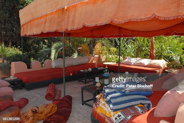Dachterrasse der Villa von Henriette von Bohlen und Halbach , Homestory, Villa "Bled Targui", Marrakesch, Marokko, Nordafrika, Afrika, Residenz,...