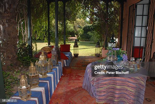 Terrasse der Villa von Henriette von Bohlen und Halbach , Homestory, Villa "Bled Targui", Marrakesch, Marokko, Nordafrika, Afrika, Residenz, Palast,...