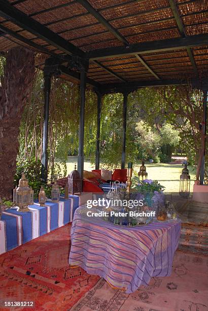 Terrasse der Villa von Henriette von Bohlen und Halbach , Homestory, Villa "Bled Targui", Marrakesch, Marokko, Nordafrika, Afrika, Residenz, Palast,...