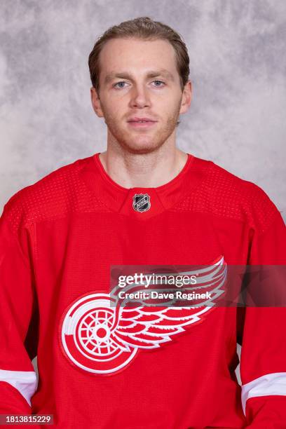 Patrick Kane of the Detroit Red Wings poses for his official headshot for the 2023-2024 season at Little Caesars Arena on November 30, 2023 in...