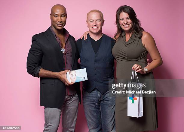 Actor Neal McDonough and wife Ruve McDonough recieve gifts from Marc Harvey's 'Element 2 Beauty' system and Sherrie Berry's 'Skin Again' at the Mark...
