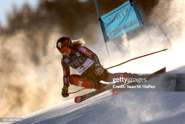 Valerie Grenier of Team Canada competes during the first run of the Women's Giant Slalom at the Stifel Killington FIS World Cup race on November 25,...