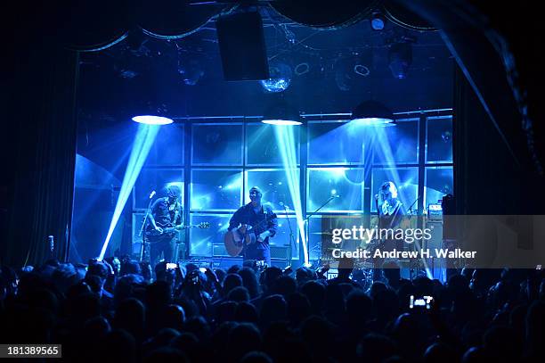 Joey Santiago, Black Francis, David Lovering and Kim Shattuck of the Pixies perform at The Bowery Ballroom on September 20, 2013 in New York City.