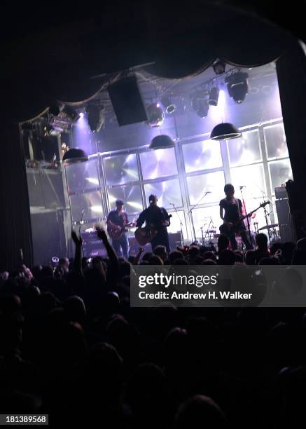 Joey Santiago, Black Francis, David Lovering and Kim Shattuck of the Pixies perform at The Bowery Ballroom on September 20, 2013 in New York City.