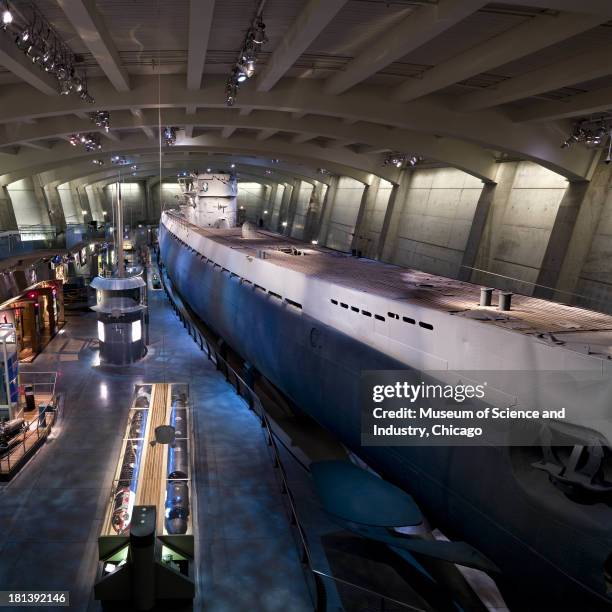 An image of the captured German submarine U505 and exhibit at the Museum of Science and Industry, Chicago, August 2, 2007. In 1954, the vessel was...
