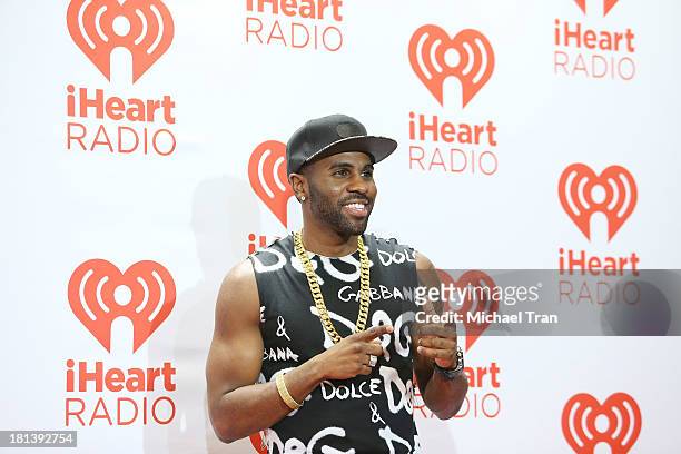 Jason Derulo arrives at the iHeartRadio Music Festival - press room held at MGM Grand Arena on September 20, 2013 in Las Vegas, Nevada.