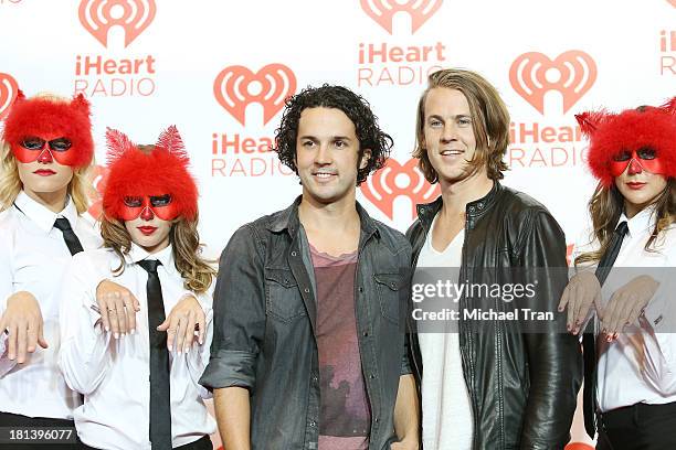 Yelvis arrive at the iHeartRadio Music Festival - press room held at MGM Grand Arena on September 20, 2013 in Las Vegas, Nevada.