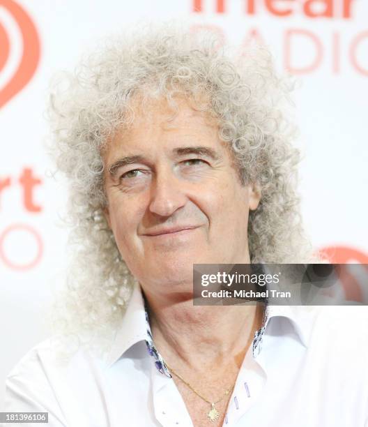 Brian May of Queen arrives at the iHeartRadio Music Festival - press room held at MGM Grand Arena on September 20, 2013 in Las Vegas, Nevada.