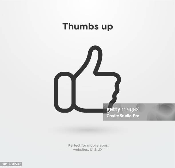 ilustraciones, imágenes clip art, dibujos animados e iconos de stock de pulgares arriba icono. - pulgar hacia arriba